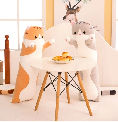 Gatto lungo cuscino simpatico gatto animale bambola peluche giocattolo